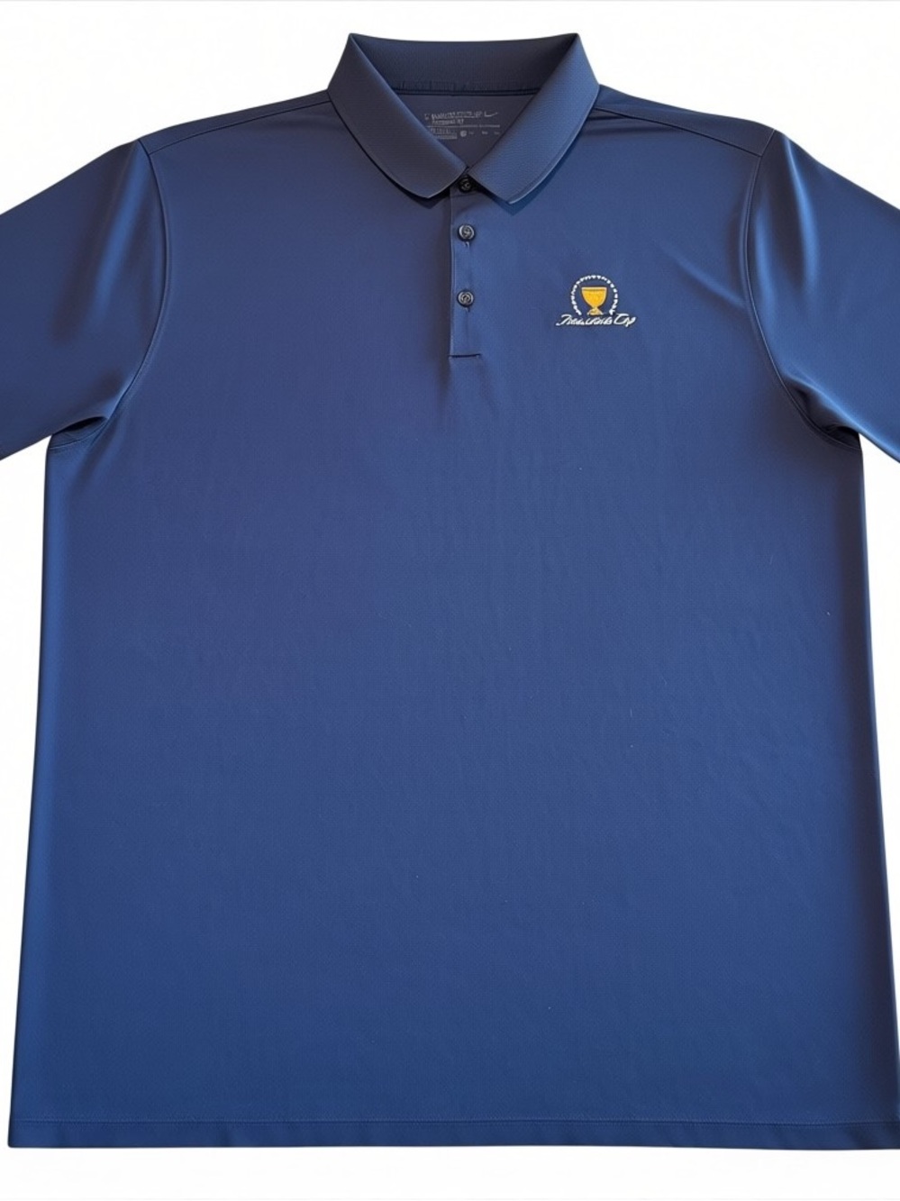 nice Nike Golf Dri-FIT blue embroidered Presidents Cup 90s y2k style Polo Men XL - Picture 2 of 8